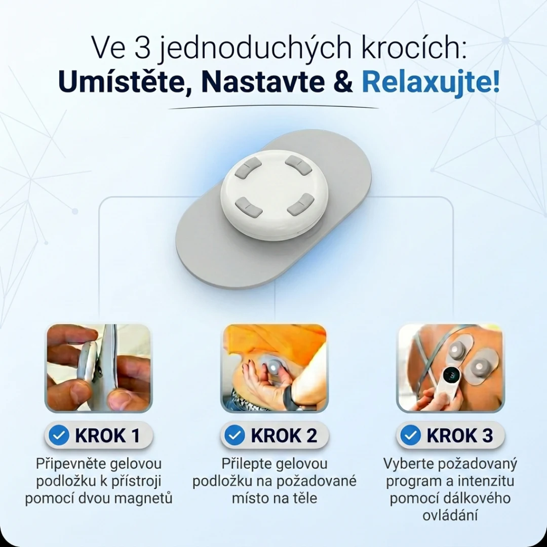 Ve 3 jednoduchých krocích: umístěte, nastavte a relaxujte