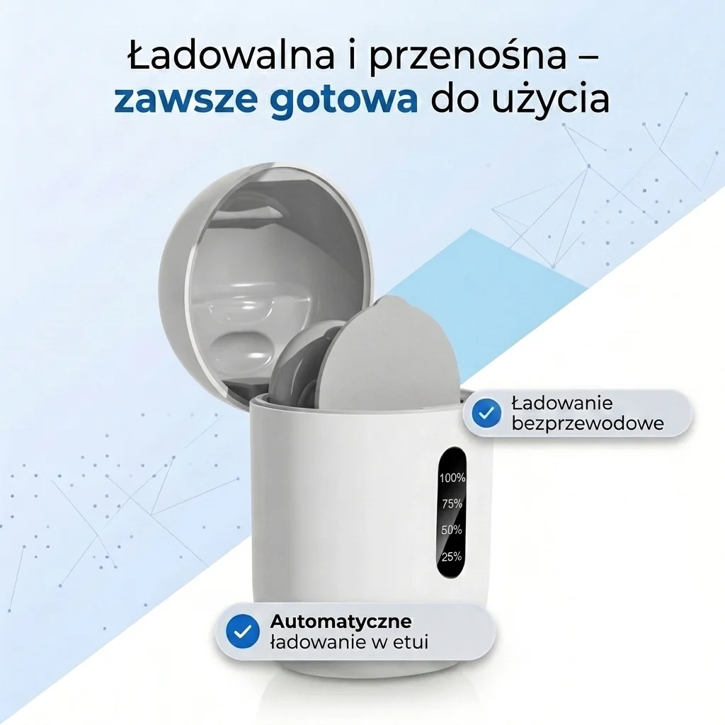 Kobieta z etui ładującym masażera