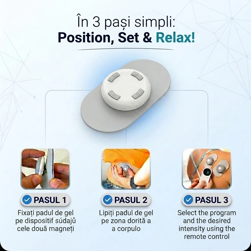 În 3 pași simpli: poziționați, setați și relaxați-vă